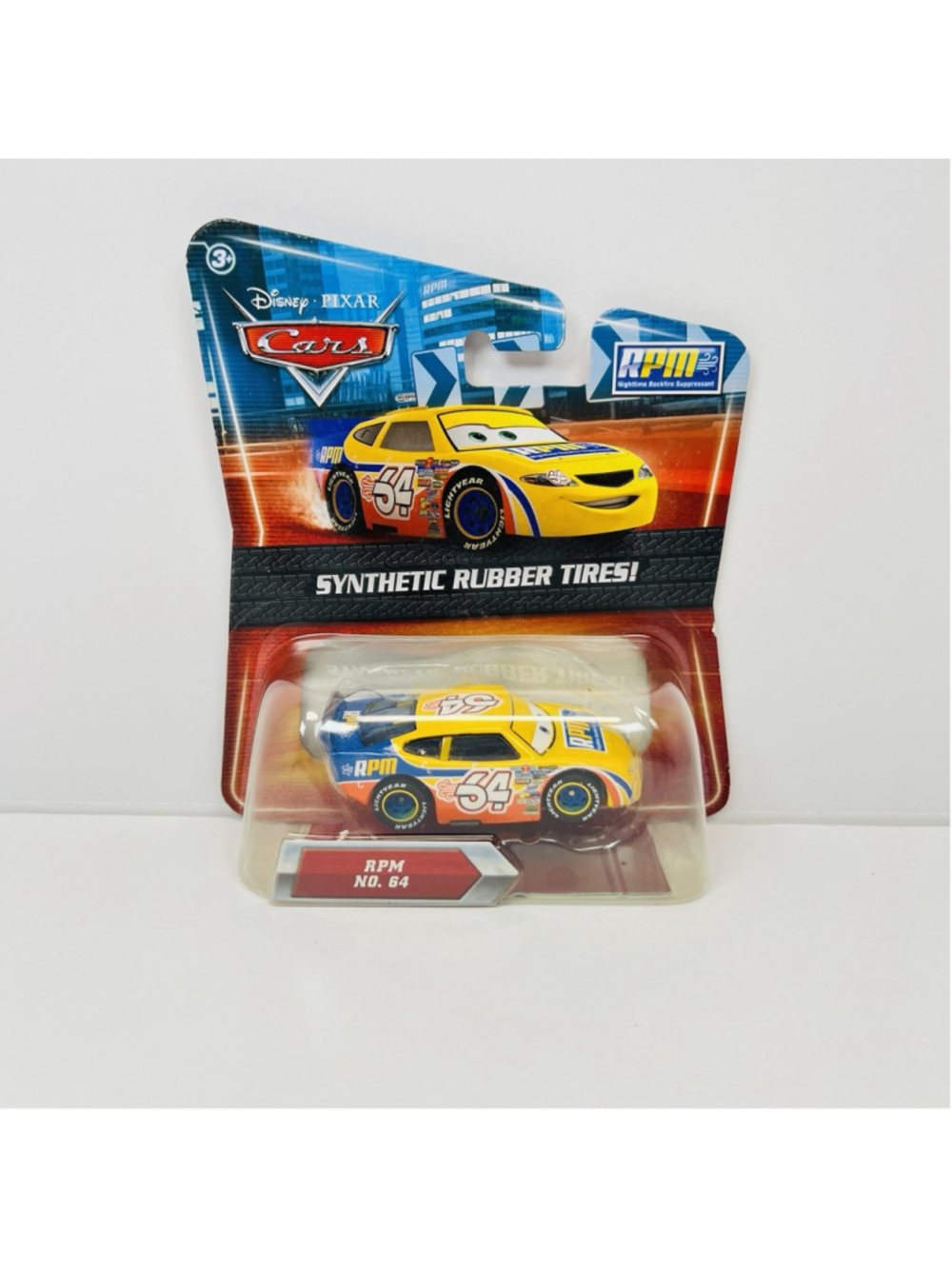 Disney Pixar Cars RPM #64 Yellow Orange Kmart HTF